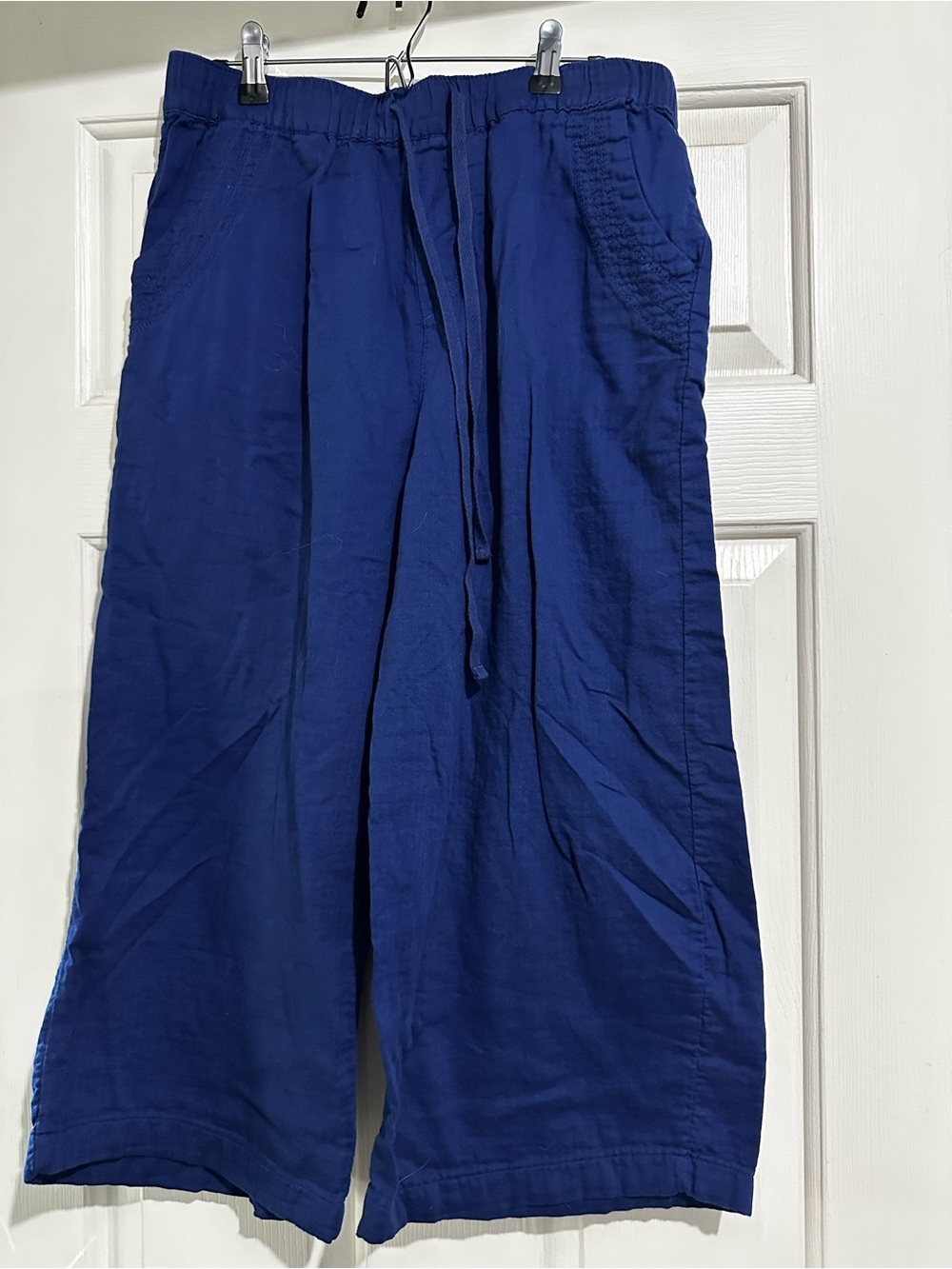 Gloria Vanderbilt Royal Blue Wide-Leg Drawstring Pants